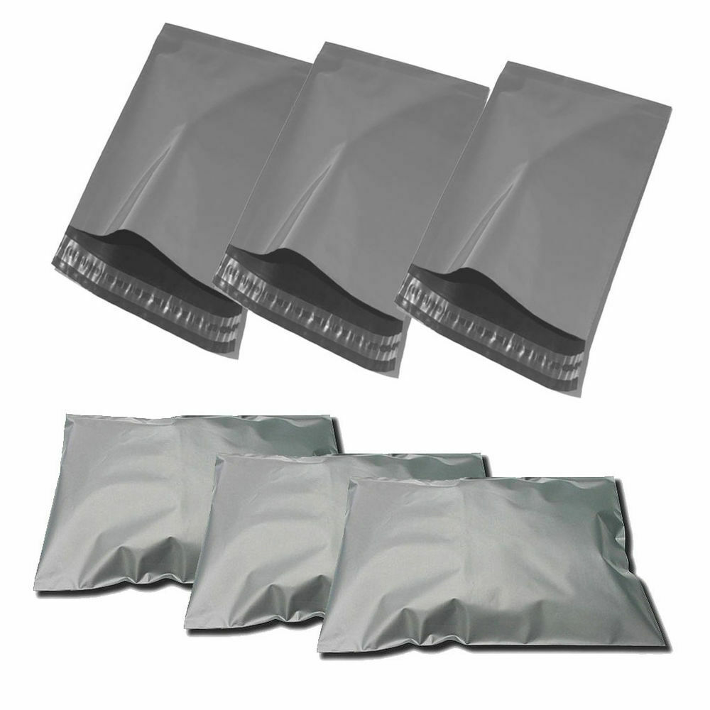 GREY MAILING BAGS 4.5" x 7" Poly Strong Cheap Plastic Mail Bag Post Self Seal UK