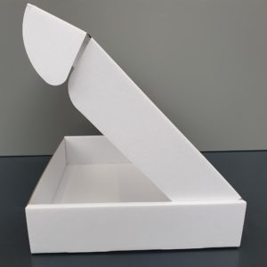 WHITE Die Cut Parcel Box e-Flute - 236 x 196 x 47mm