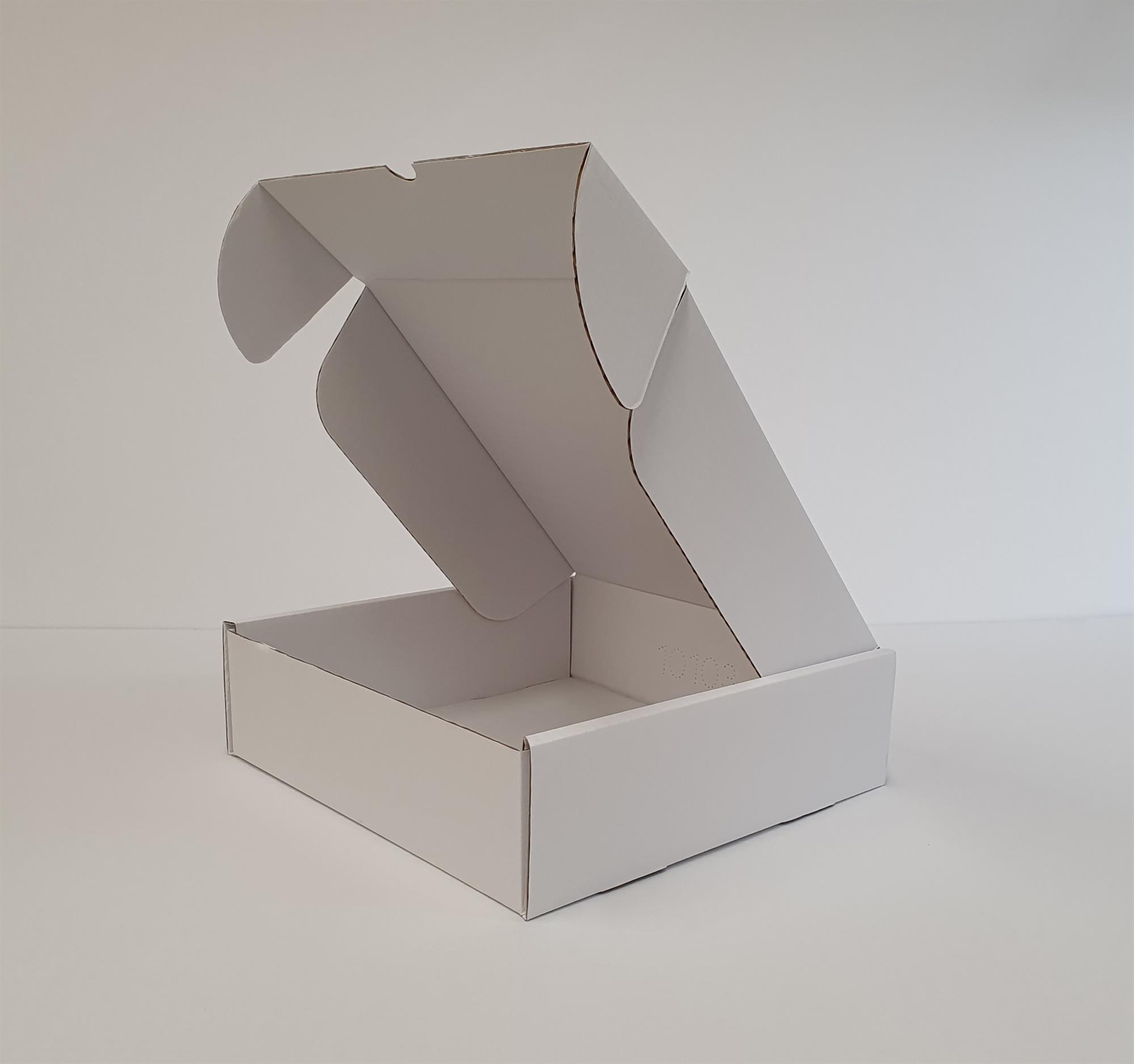 WHITE DIE CUT PARCEL 250x250x75mm (10''x10''x3'') iDEALS UK PACKAGING