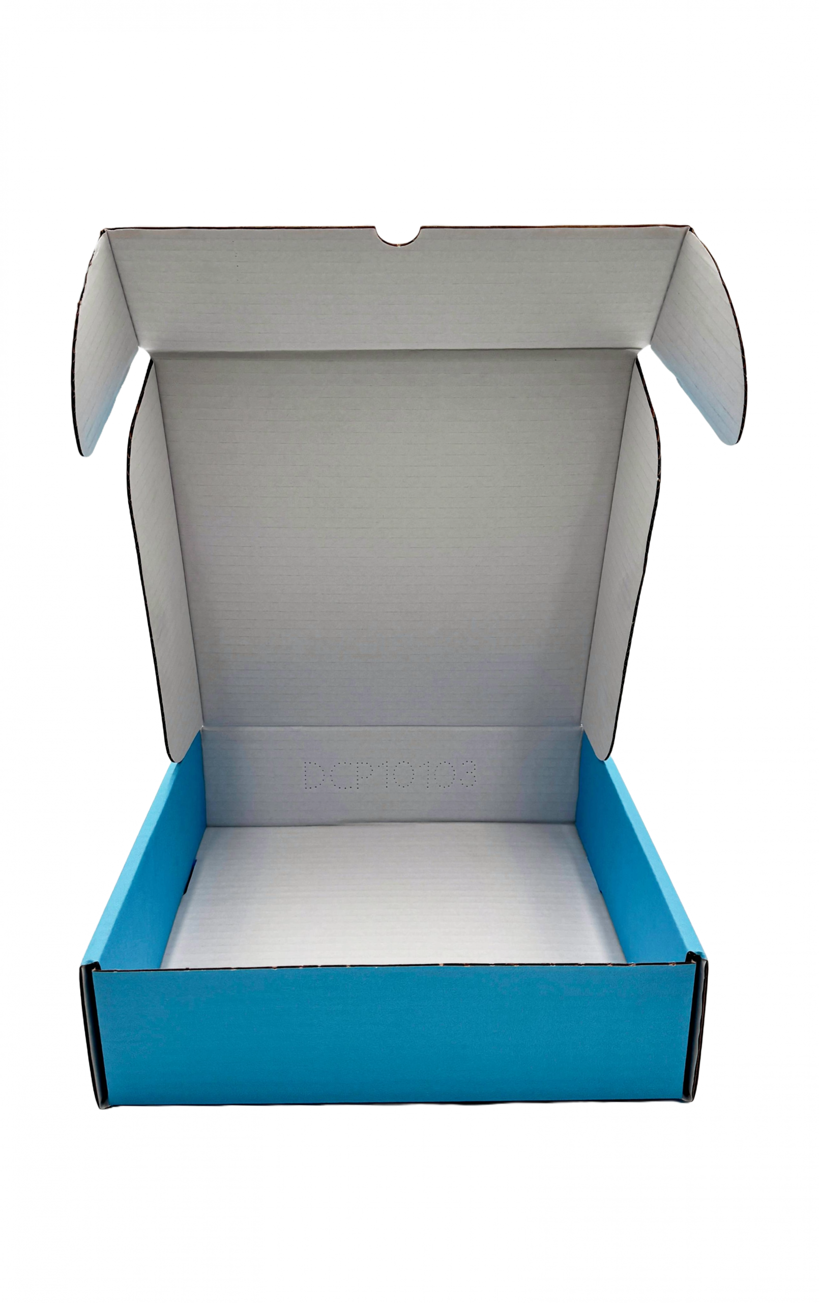 BABY BLUE DIE CUT PARCEL B-Flute - 250 x 250 x 75mm (10''x10''x3'') - Image 2