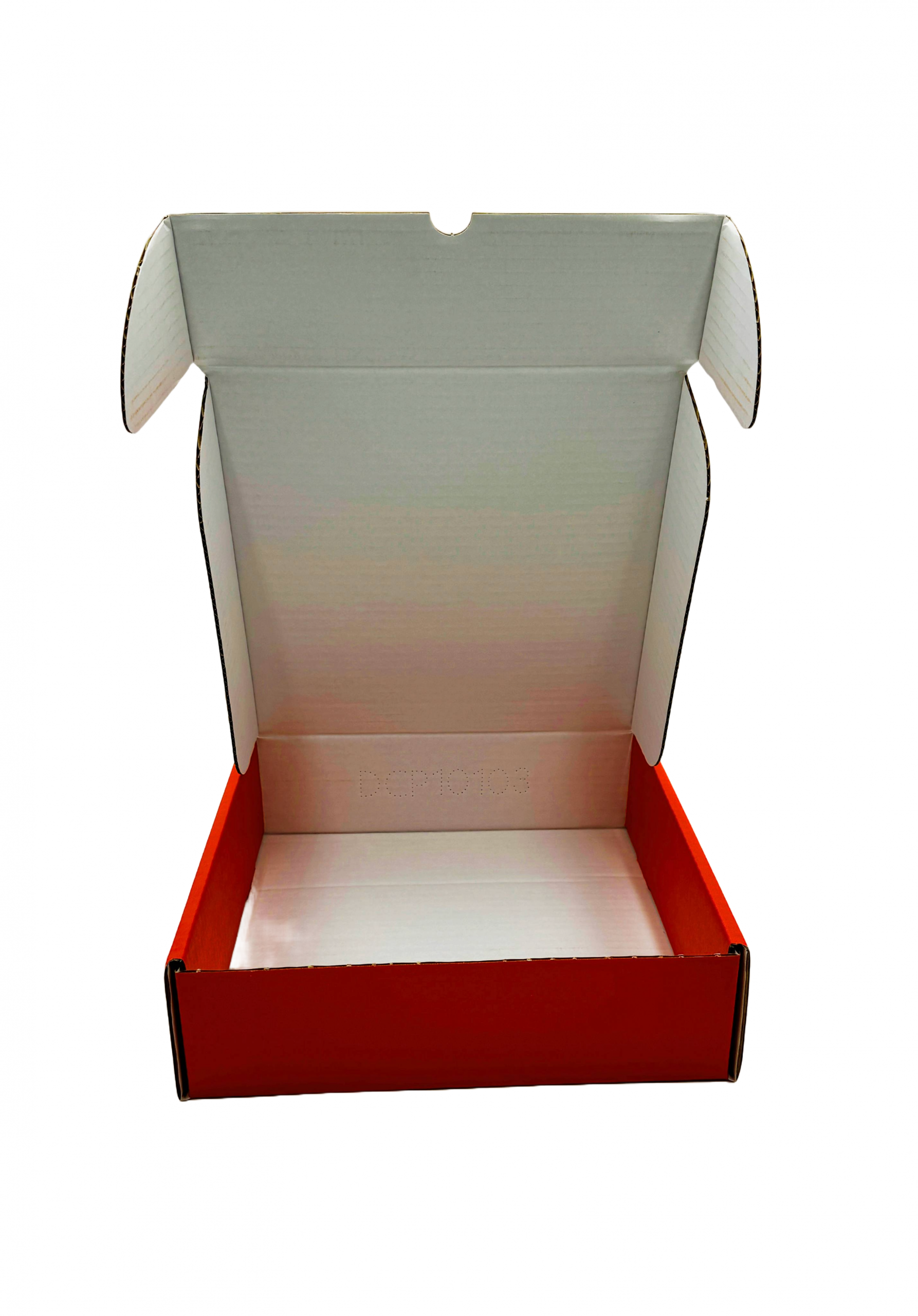 RED DIE CUT PARCEL B-Flute - 250 x 250 x 75mm (10''x10''x3'') - Image 2