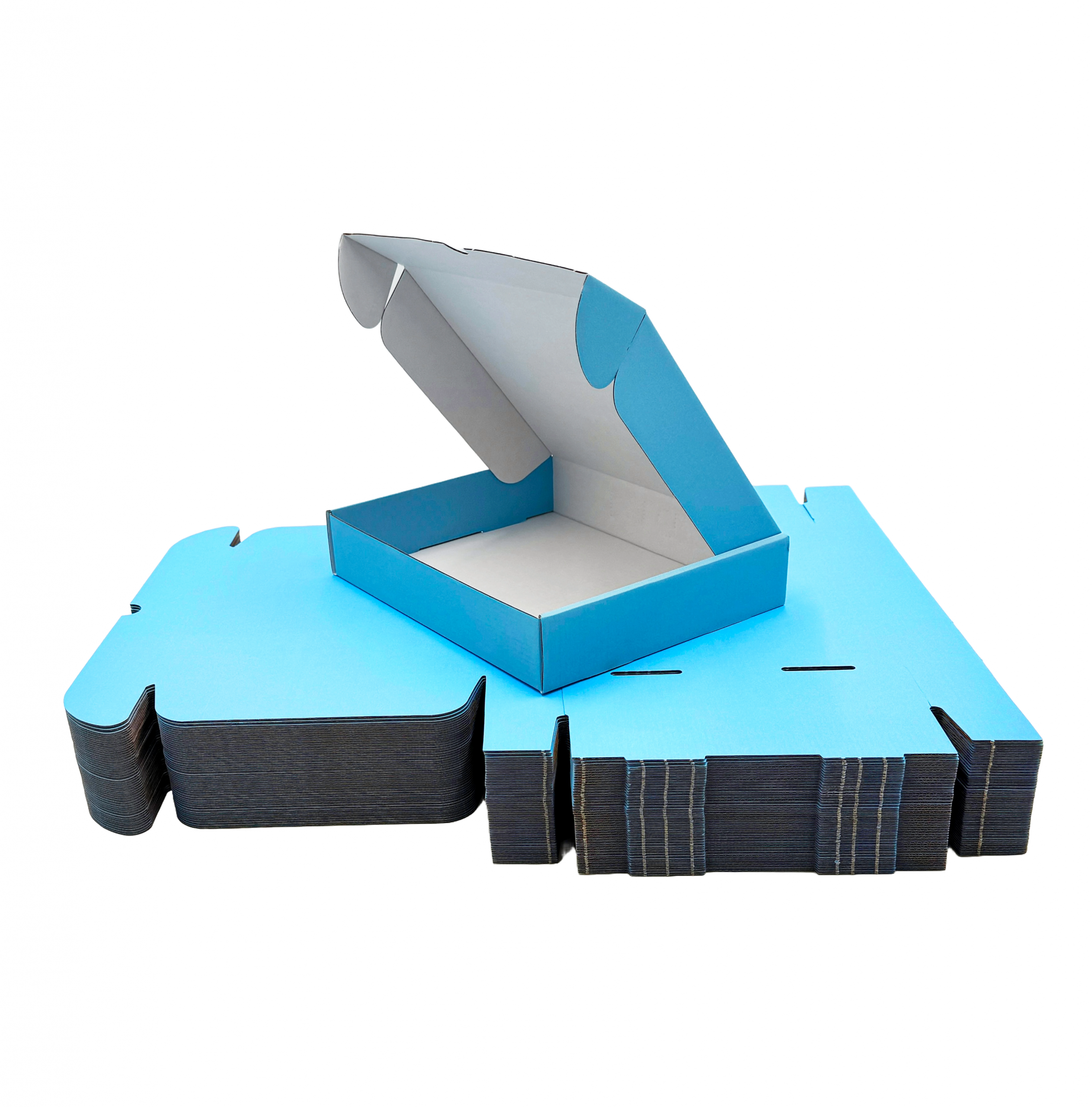 BABY BLUE Die Cut Parcel Box e-Flute - 236 x 196 x 47mm