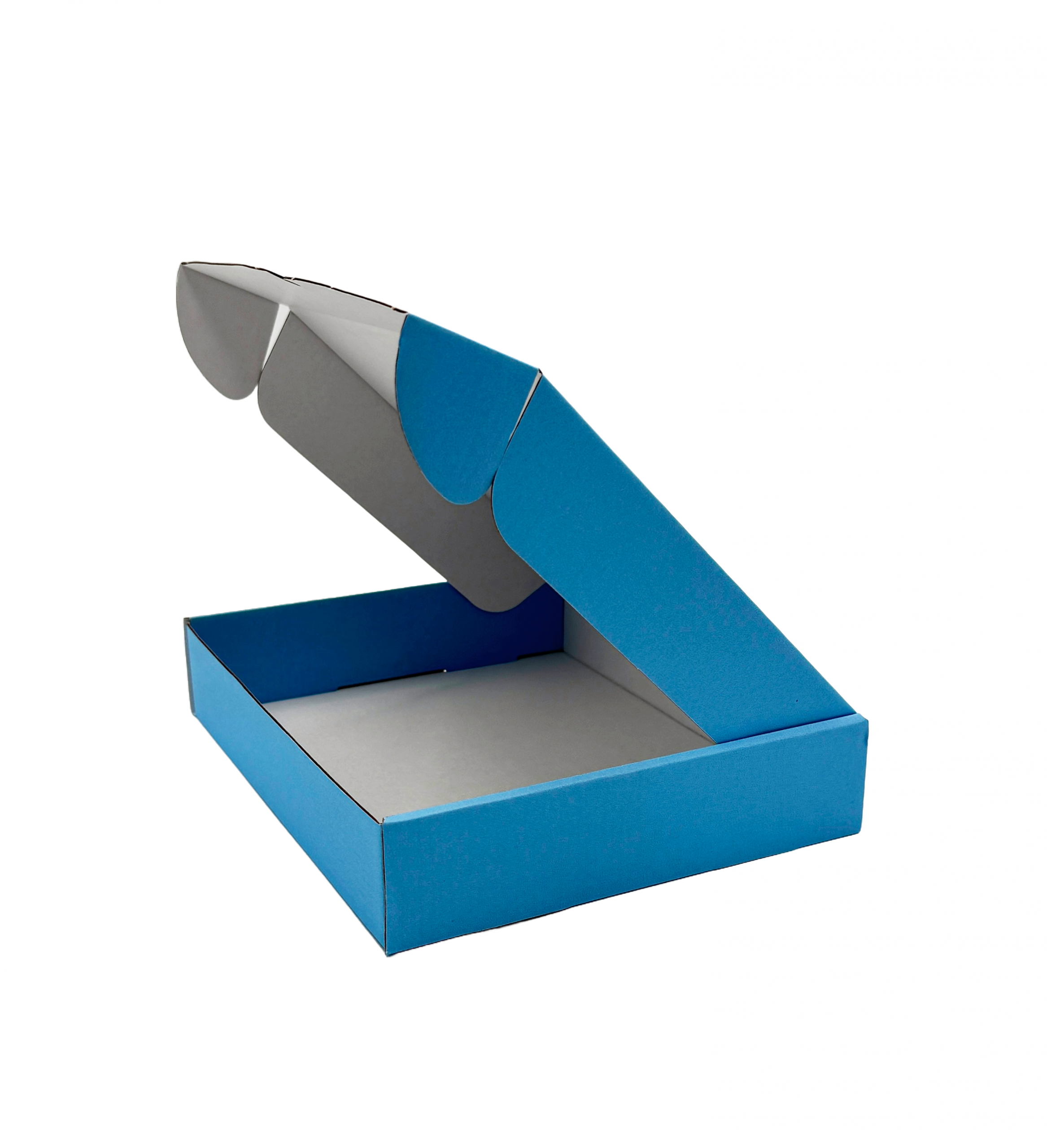 BABY BLUE Die Cut Parcel Box e-Flute - 236 x 196 x 47mm - Image 2