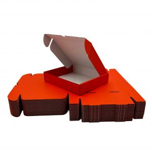 RED Die Cut Parcel Box e-Flute - 236 x 196 x 47mm